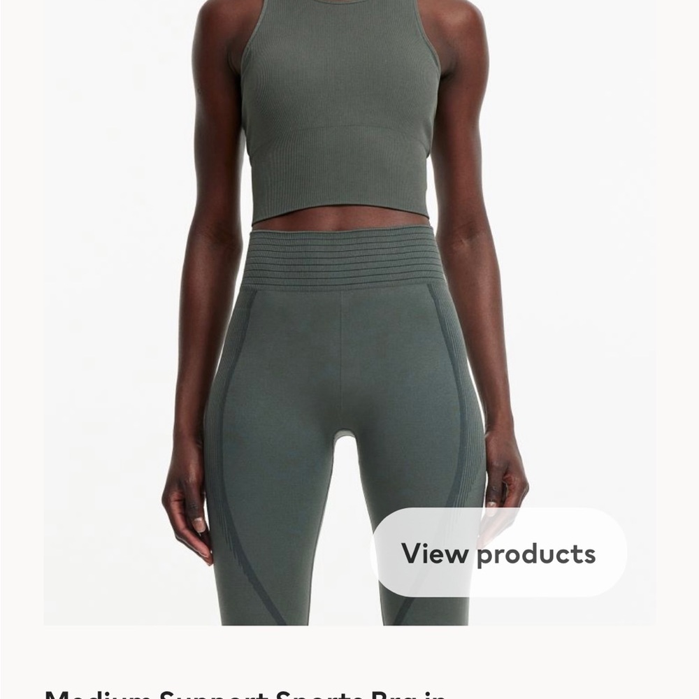 Longline H&M black thin ribbed sports bra SIZE S.
